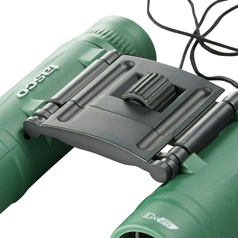 Tasco Essentials Binoculars 10x25mm, Roof Prism, Green, 168125G