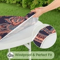thumbnail image 5 of Vintage Paisley Round Tablecloth Elastic Fitted Waterproof Dining Table Cover, Windproof & Scratch-Resistant, Retro Boho Chic Design for Indoor/Outdoor Use, 5 of 5