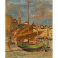 thumbnail image 2 of Tina Blau 15x18 Gold Ornate Wood Frame and Double Matted Museum Art Print Titled - In the Harbour of Pirano, 2 of 4