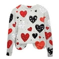 thumbnail image 4 of Cute Valentines Sweatshirts for Women, Heart Print Sweatshirts, Womens Long Sleeve Sweatshirts Casual Round Neck Pullover Tops Valentine's Day Long Sleeved Fashionable Printed Sweatshirt, 4 of 4