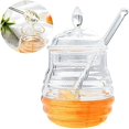 thumbnail image 1 of 245ml Honey Pot, Clear Glass Honey Jar Syrup Dispenser With Dipper And Lid For Home Kitchen, 1 of 5