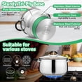 thumbnail image 3 of Vesteel 8 QT Stock Pot, Tri-Ply Bottom Stainless Steel Cooking Pot with Visible Lid, Induction Soup Pot Compatible with All Stoves, Stockpot for Stewing Simmering Boiling, Dishwasher Safe, 3 of 7