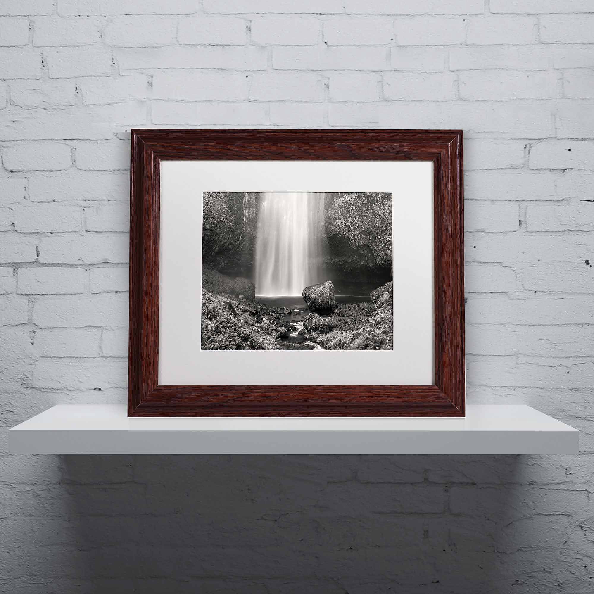 Trademark Fine Art "Multnomah BW" Canvas Art by Pierre Leclerc, White Matte/Wood Frame