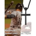 thumbnail image 6 of KeyStyle Baseball Pendant Necklaces for Men Stainless Steel Chain Necklaces for Athlete Sports Lover Necklace Birthday Jewelry Valentine's Day Gift for Boyfriend, 6 of 10