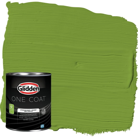 Glidden One Coat Interior Paint and Primer, Antique Moss / Green, 1 Quart, Flat