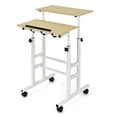 thumbnail image 1 of Patiojoy Bureau Debout Mobile à Hauteur Réglable Poste de Travail Informatique Roulant Chariot de Présentation avec Grand Plateforme Naturel, 1 of 6