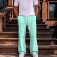 thumbnail image 2 of Delconic Mens Basic Lounge Pants Drawstring Elastic Waist Straight Leg Full Length Sweatpants with Two Side Pockets Cyan L, 2 of 7