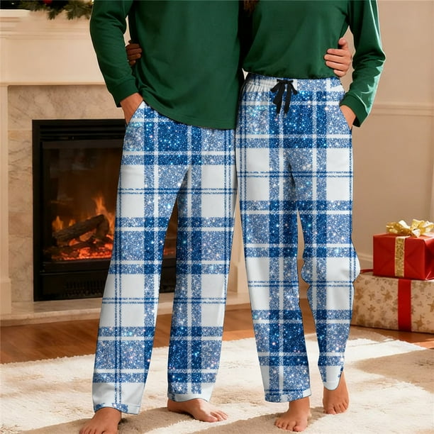 Pantalones de pijama largos para hombre, informales, con estampado a cuadros, holgados, deportivos, elásticos, rectos, vintage, con bolsillos