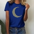 thumbnail image 2 of Penkiiy Muslim Ramadan T-Shirt for Women Women's Cute Graphic T-Shirts Crewneck Short Sleeve Moon PrintCasual Tee Tops 3XL Blue, 2 of 6