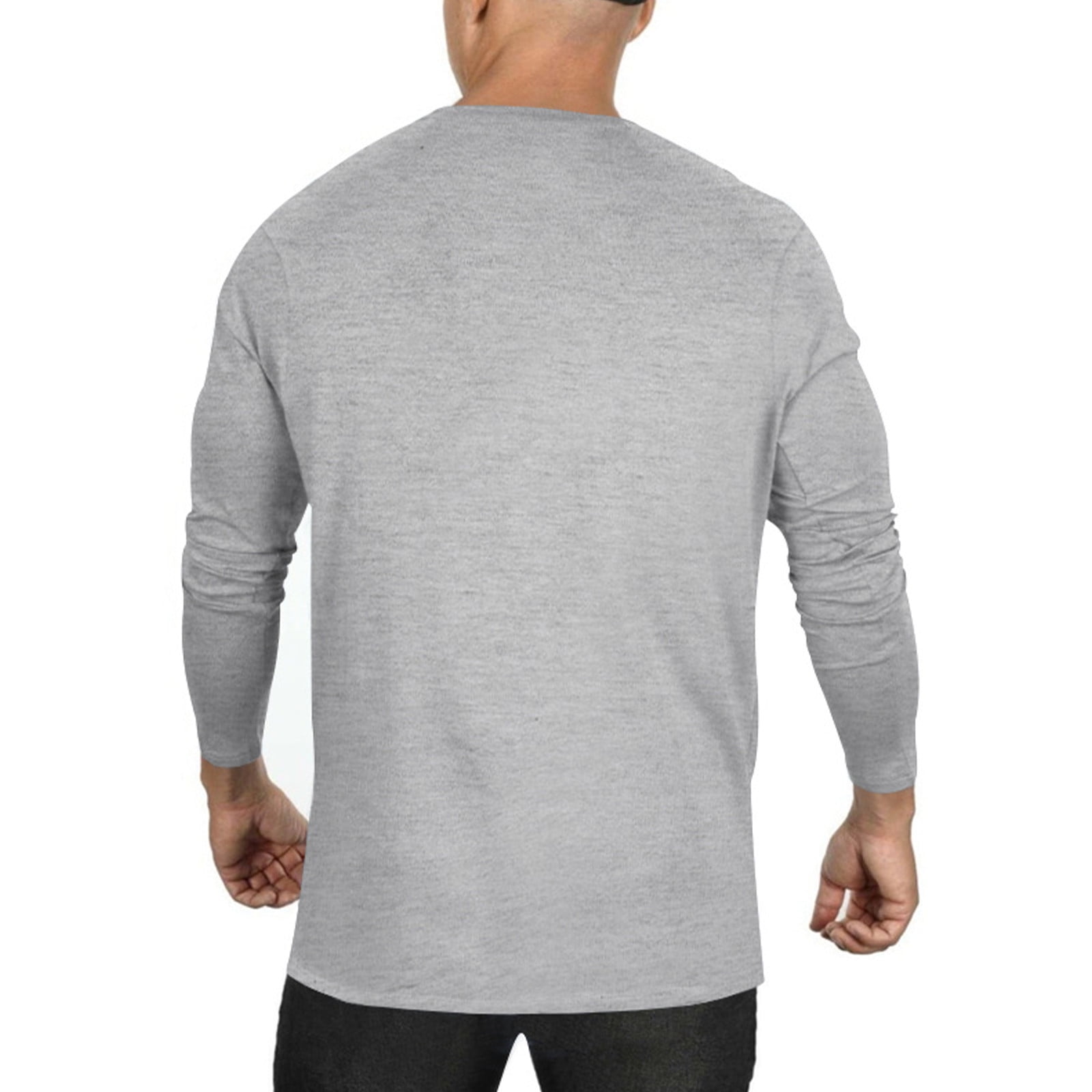 Zedker 3/4 Sleeve Shirt for Men Solid Color Crew Neck Baseball T-Shirts Casual Loose Fit Tees Three Quarter Sleeve T Shirts