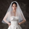 thumbnail image 2 of Visland White Bridal Veil Double-Layered Solid Color Wedding Veil Soft Mesh Material Prom Cosplay Veil with Comb, 2 of 7