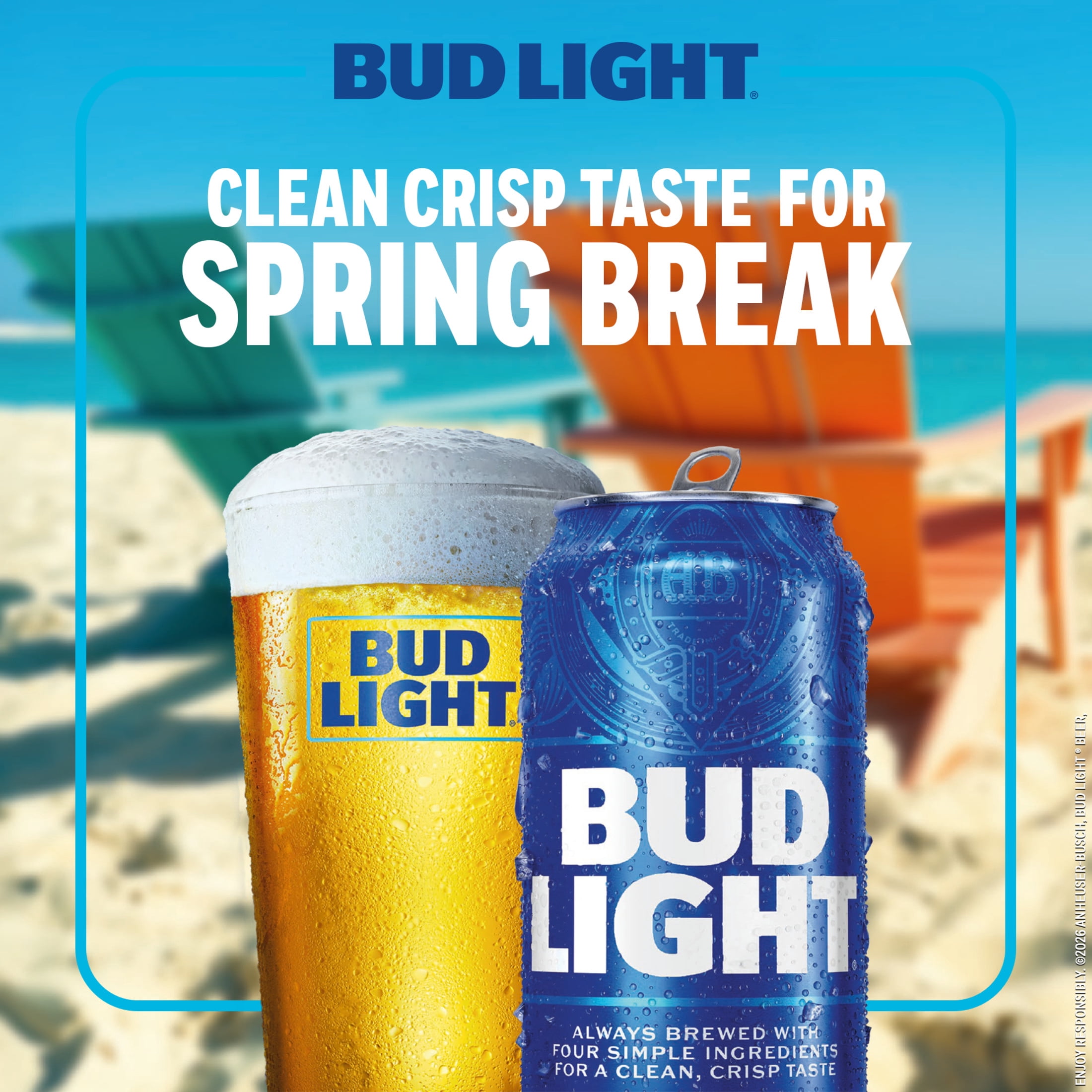 Bud Light American Light Lager Beer 30pk 12 fl oz cans 4.2% ABV