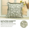 thumbnail image 5 of FABDIVINE- Hand block print cushion cover, frill pillow, floral handmade couch pillow, boho decorative cushion, ruffle pillow - RAJAT, 12"X20", 5 of 6