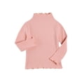 thumbnail image 2 of Douhoow Toddler Girl Ribbed Turtleneck Sweater Fall Solid Long Sleeve Slim Pullover 1-6Y, 2 of 8