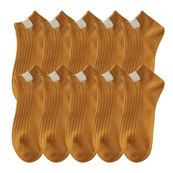 TELOLY 5Pairs Mens Ankle Socks9-13Mens Ankle Socks Size 9-11 Men's Socks ,Yellow1