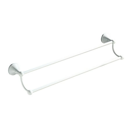 

Reayehane Rack 55 Cm Total Length White Copper Material White Double Pole Towel Rack Bathroom White Paint Bathroom Hanging Hardware (White )