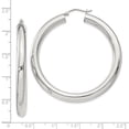 thumbnail image 2 of 925 Sterling Silver 5mm Round Hoop Earrings 52x50mm Wide 5mm Thick Hoop Earring for Women, 2 of 2