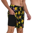 thumbnail image 2 of Kdxio Daisies Flowers Print Men's Swim Trunks with Compression Liner 7 Inch Inseam Quick Dry Swim Shorts, 2 of 7