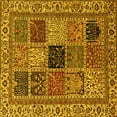 thumbnail image 1 of Ahgly Company Machine Washable Indoor Square Abstract Yellow Modern Area Rugs, 4' Square, 1 of 4