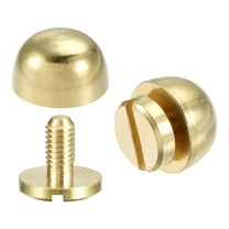 Uxcell 10x6mm Round Studs Rivet Brass Polished Brass Tone 8 Pack