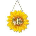 thumbnail image 1 of Sunflower Hello Wood Door Hanger 12 Inch Large Wooden Flower Sign Inspirational Wall Porch Art Summer Fall Front Door Wreath Hanging for Bedroom Living Room Indoor Outdoor Kitchen Home Decor, 1 of 5