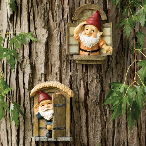 Design Toscano Knothole Gnomes 2 Piece Garden Welcome Tree Statue Set by Design Toscano