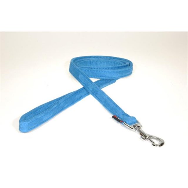 Dogline Comfort Microfiber Flat Leash for Dogs (W 5/8" L 6ft), Blue