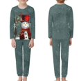 thumbnail image 2 of Renewold 3-4 Children's Pajama Set of 2 Winter Snow Athletic Clothing Sleepwear for Yoga Vacation Cozy Up Christmas Snowman Graphic Tops and Pants with Pocket, 2 of 5