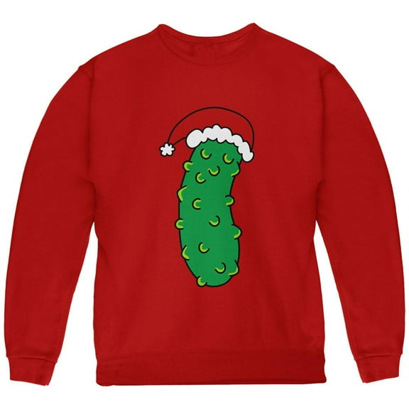 Christmas Pickle Youth Sweatshirt Red YSM