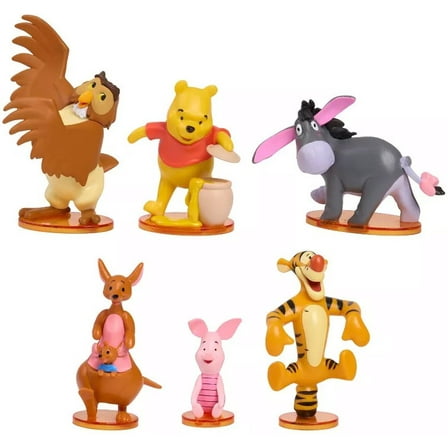 Disney Winnie the Pooh, Tigger, Eeyore, Kanga, Roo, Piglet, & Owl 6-Piece PVC Figure Play Set