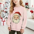 thumbnail image 2 of Lorytime Christmas Boys Girls Sweatshirts for Fall Santa Claus Stripes Shirt Crew Neck Long Sleeve Tops Pullover, 2 of 7