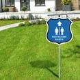 thumbnail image 5 of Restrooms Baños Up Arrow Bilingual English / Spanish (5 Pack) 12 inch X 12 inch Shield Shaped Rust-Free Aluminum Metal Signs with Aluminum Mounting Stakes Weather Resistant Made in the, 5 of 8