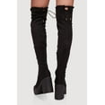 thumbnail image 3 of Women's Tie Back Chunky Heel Over The Knee Platform Boots, 3 of 3