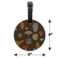 thumbnail image 6 of Mushroom Fungi Fungus Pattern Round Leather Luggage Card Suitcase Carry-On ID Tag, 6 of 6
