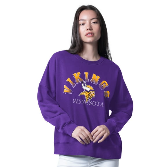 Women's G-III 4Her by Carl Banks Purple Minnesota Vikings Oversized Feud Sweatshirt