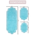 thumbnail image 5 of Home Weavers Allure Collection 100% Cotton Non-Slip Bathroom Rug Set Machine Washable Bathroom Rug-17"x24", Bath Rug- 21"x34", Runner- 21"x54", Turquoise Color 3 Piece Bath Rug set, 5 of 9