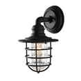 thumbnail image 2 of Kenroy Home Outdoor Coastal Small Wall Lantern, 13 Inch Diameter, Black Powder Coated Steel, Crystal Clear Glass Shade, Edison Bulb Compatible, Easy Installation, 2 of 8