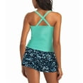thumbnail image 2 of Traje de baño de 2 piezas para mujer, trajes de baño para mujer, traje de baño conservador de cintura alta con escote en V y estampado, conjunto dividido para mujer, 2 of 6