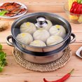 thumbnail image 2 of 2 Piece Steamer Pot Stainless Steel Food Steam Cooking Vegetable Steaming Kitchen Cookware Steamer Saucepot Double Boiler, 2 of 9