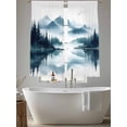thumbnail image 5 of Green Mountain Sheer Curtains 63 Inches Long 2 Panels Landscape Painting Abstract Lake Forest Light Filtering Semi Sheer Window Curtains Drapes for Bedroom Living Room 52"x63", 5 of 7