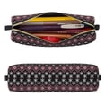 thumbnail image 2 of Rateoe red Minimalist Snowflake Print Leather Pencil Case with Smooth Zipper, Compact Storage for Writing Tools & Art Supplies, 8.26" x 1.96" x 2.16", 2 of 7