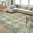 thumbnail image 3 of Garvee 6'x9' Area Rugs Vintage Persian Floral Print Rug, Non-Slip Boho Traditional Indoor Oriental Carpet Washable Soft Floor Rug for Living Room Bedroom Home Office, Beige, 3 of 10
