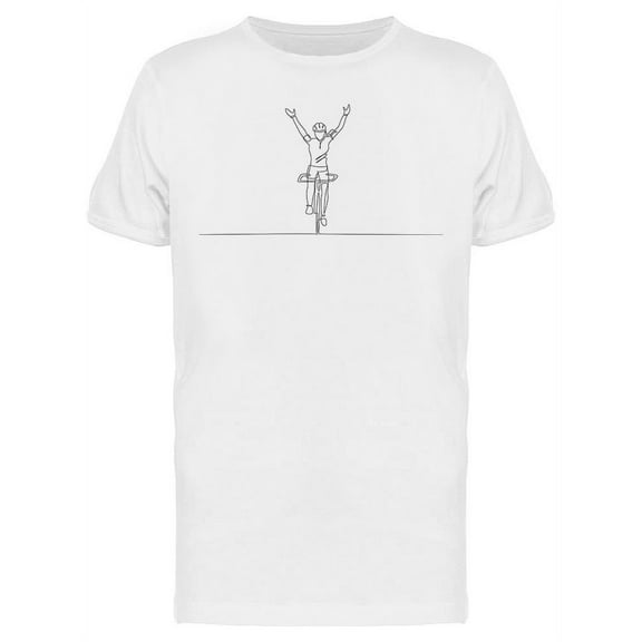Line Drawing Young Cyclist T-Shirt Men -Image by Shutterstock, Male Medium