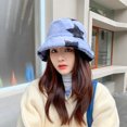 thumbnail image 4 of hirigin Adult Plush Bucket Hat Winter Warm Star Print Fluffy Fisherman Cap for Women Men Travel Beach, 4 of 4