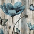 thumbnail image 6 of Orinice Flower Butterfly Wooden Fence Round Table Cover Stain Resistant Washable Indoor Outdoor Tablecloth Kitchen Dining Wedding Parties Outdoor Fitted 100% Polyester Fiber 54-58, 6 of 8