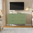 thumbnail image 6 of Garvee Fluted 6-Drawer Tall Dresser, Modern Wooden Storage Chest with Deep Drawers & Wide Top, Bedroom Organizer for Living Room, Hallway, Kids’ Room, Green, 6 of 7