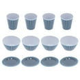 thumbnail image 1 of Juego de vajilla de 12 piezas con rejilla azul oscuro de melamina, taza, tazón y plato para el hogar, restaurante y cocina., 1 of 14