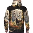 thumbnail image 7 of Pofeuu Enchanted Deer In Cave Print Mens Casual Hooded Collar Drawstring Hoodies Pullover Sweatshirts Casual Long Sleeve Shirts-X-Large, 7 of 7