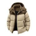 thumbnail image 3 of Rvwovn Men's Puffer Jacket – Thick Hooded Winter Coat with Corduroy Collar, Insulated Padded Parka, 3 of 8