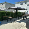 thumbnail image 2 of Demifill 11 x 5 FT Grill Canopy with Side Awning and Double-Tiered Top, Canopy for Outdoor as Garden, Backyard, Porch, Brown, 2 of 20